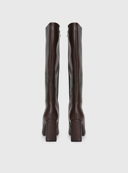 Sawyer Knee High Boots Brown