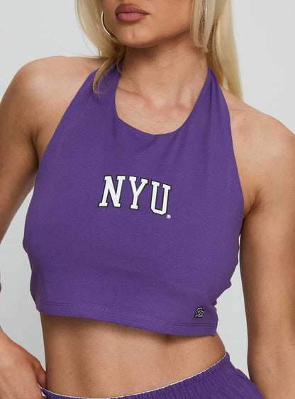 NYU Tailgate Halter Top Violet