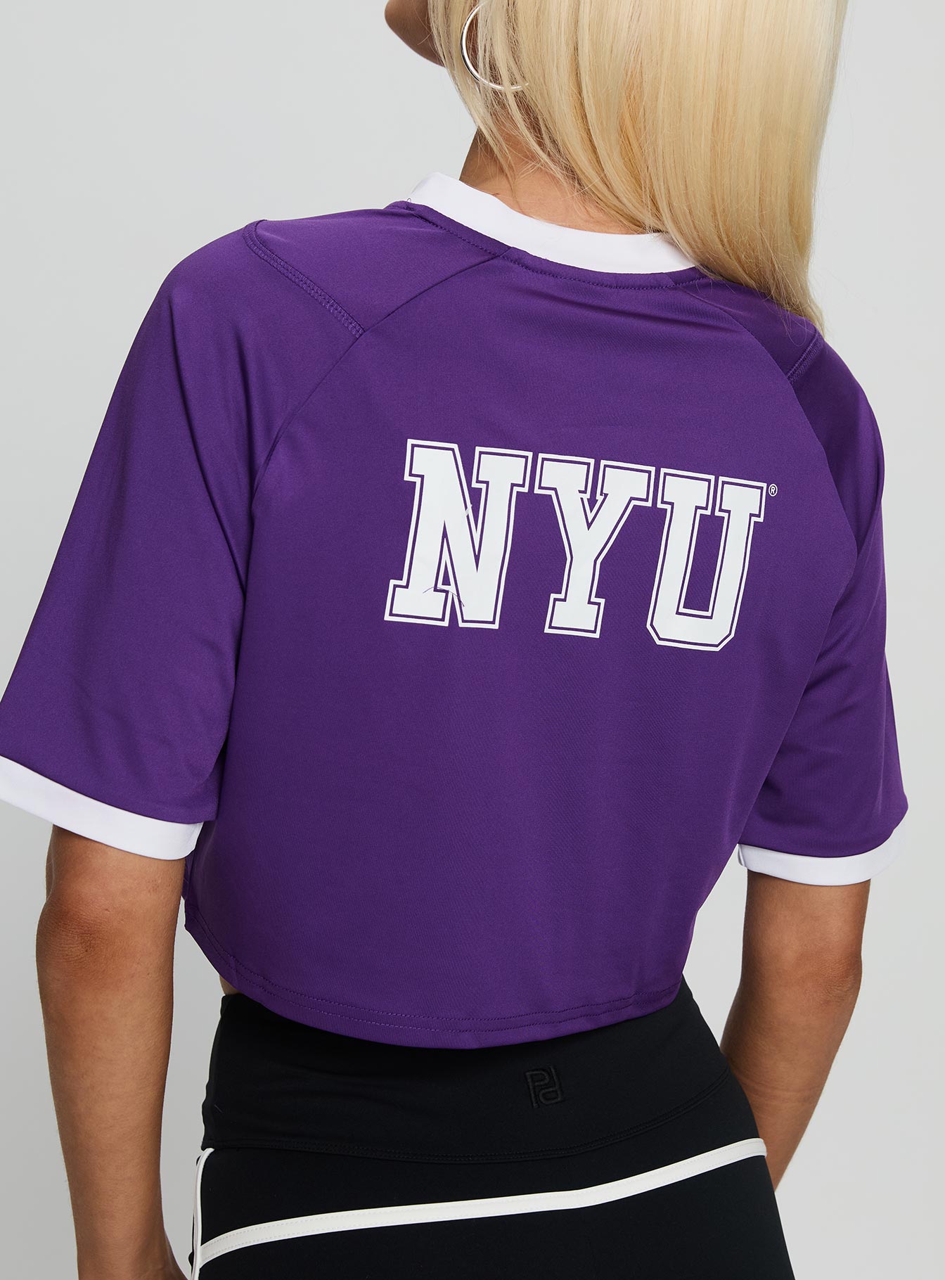 NYU Cropped Soccer Jersey Tee Purple