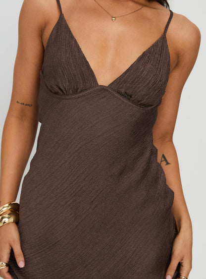 Makaia Balconette Mini Dress Brown