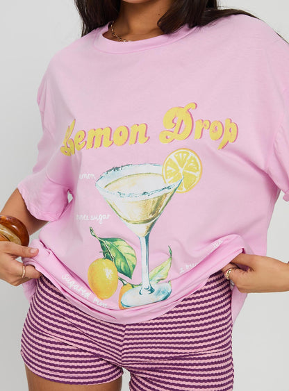 Lemon Drop Oversized Top Pink
