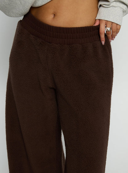 Siberia Fleece Track Pant Chocolate Brown