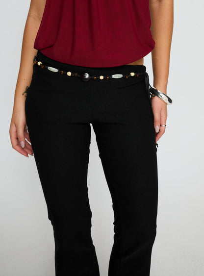 Krislynn Button Belt Pants Black