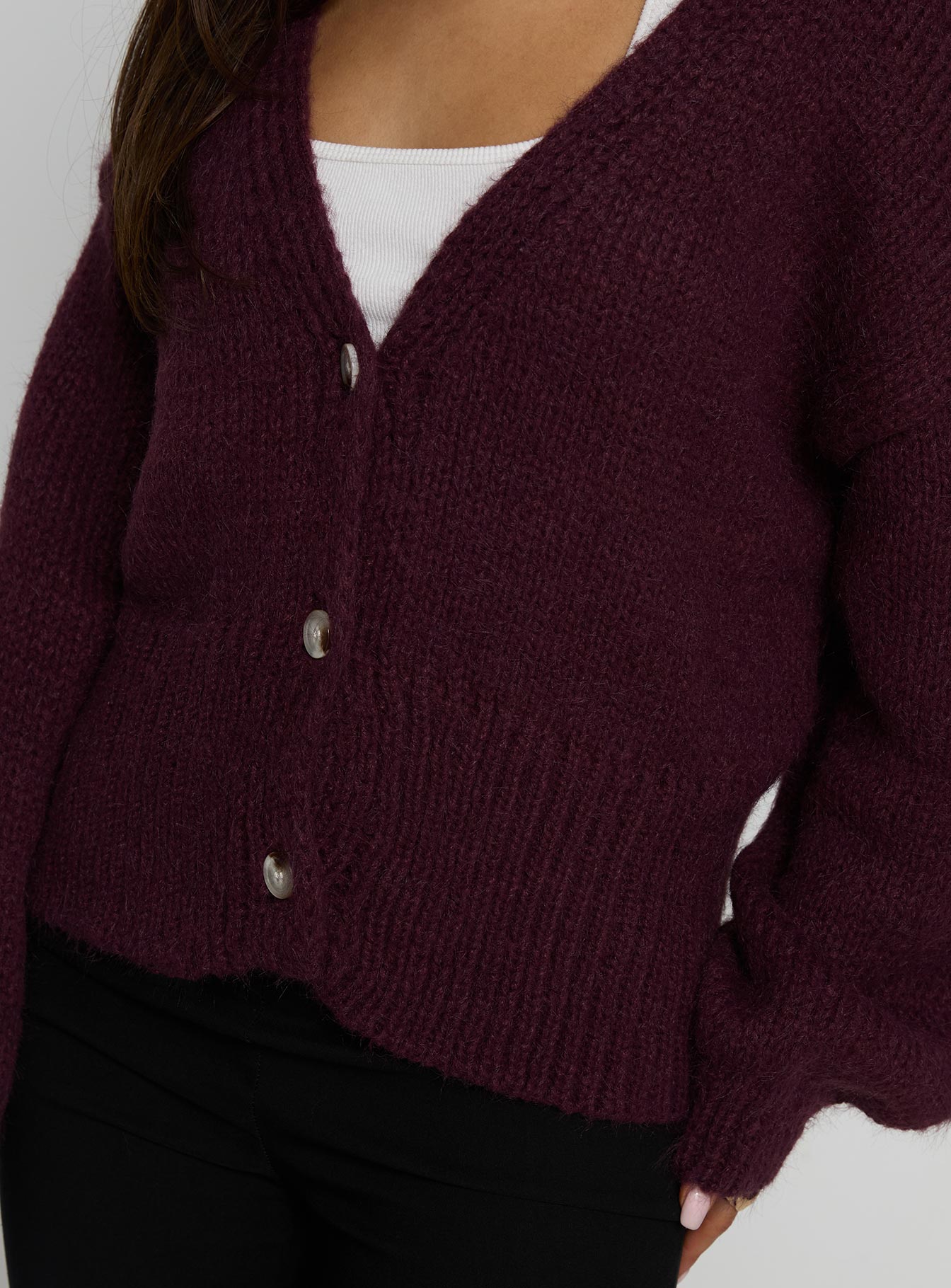 Yasmyn Knit Cardigan Burgundy
