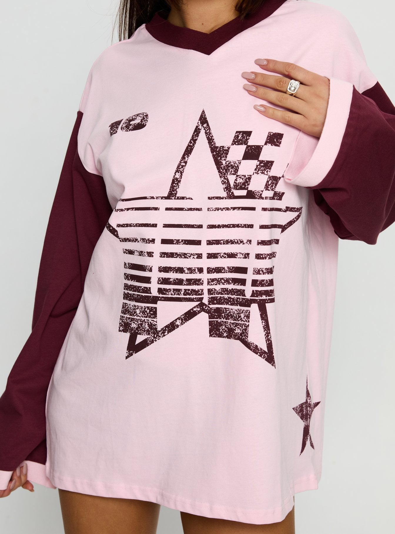 Starletta Long Sleeve Moto Top Pink