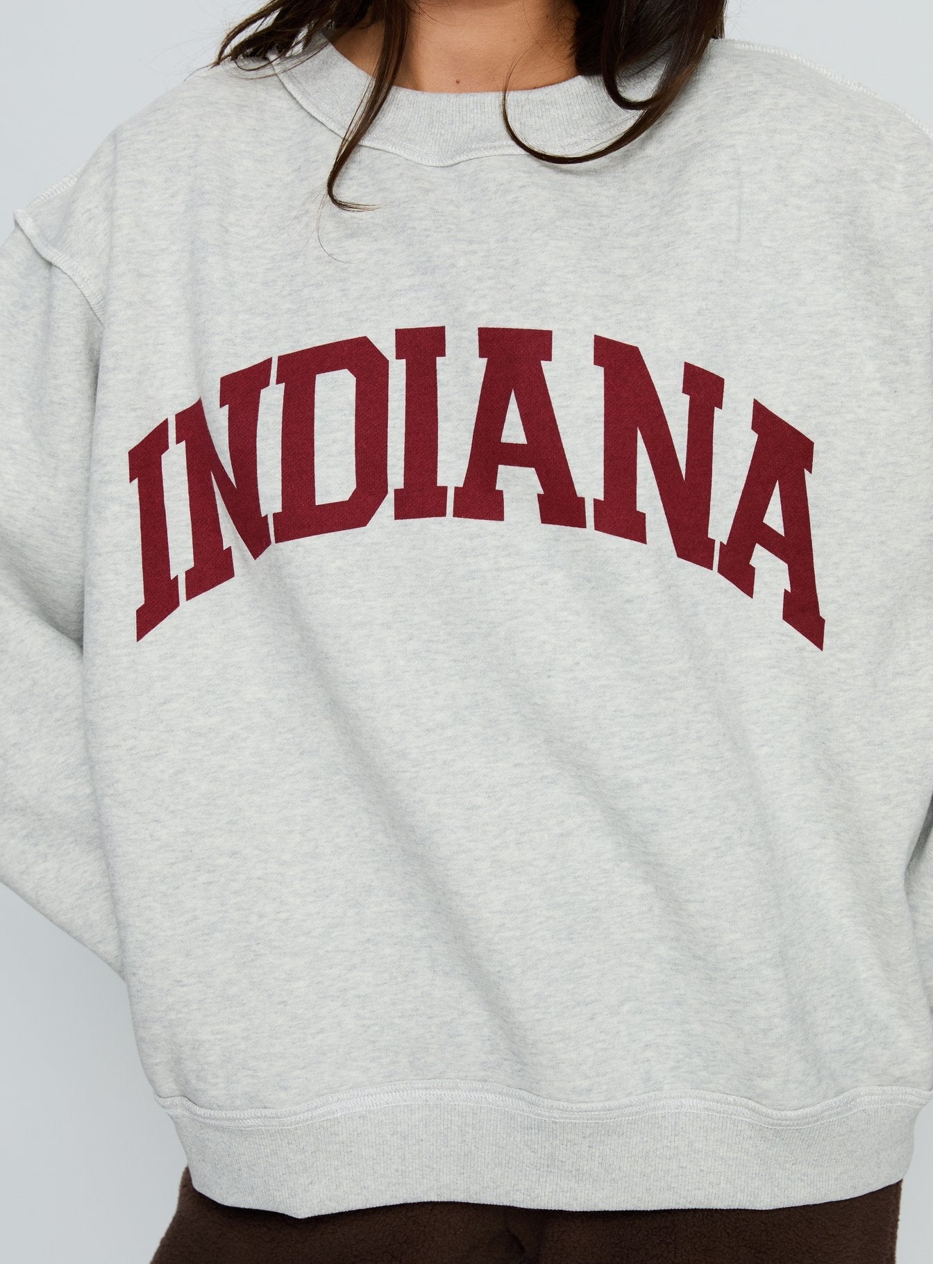 When In Indiana Mock Neck Jumper Grey