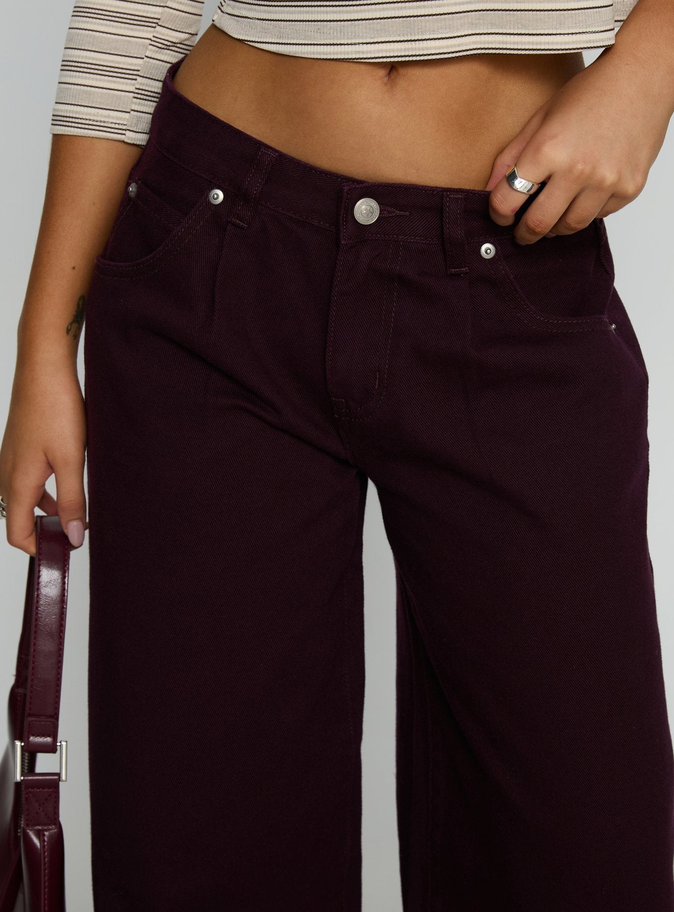 Supercut Low Rise Baggy Pleat Jeans Currant