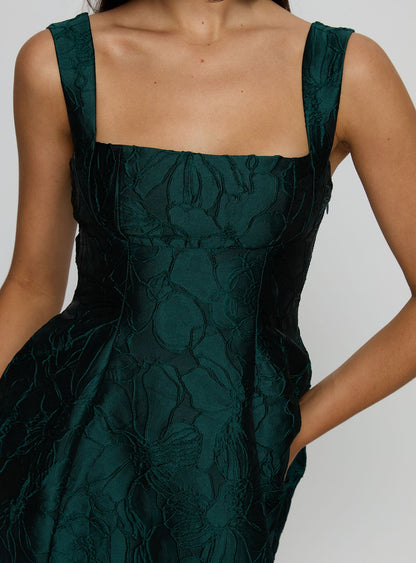 Eloquent Mini Dress Forest Green