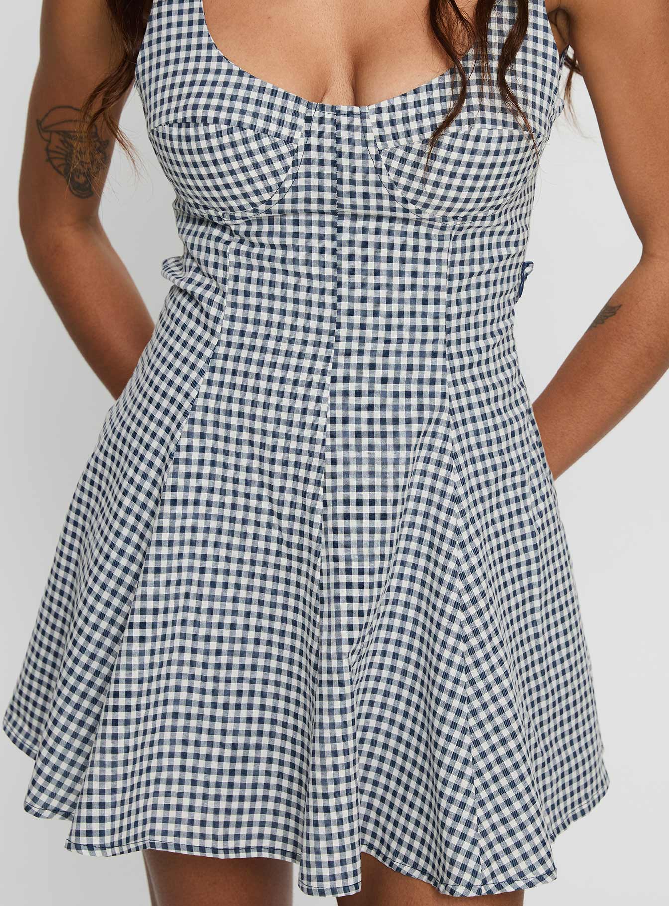 Honeysucker Floaty Playsuit Blue Check