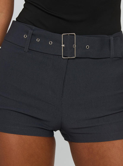 Titanium Belted Micro Short Charcoal