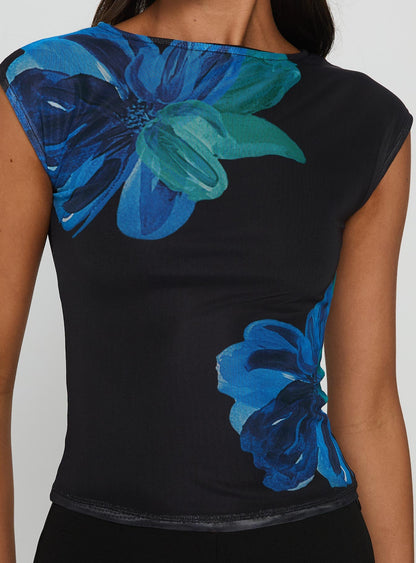 Nova Top Blue Floral