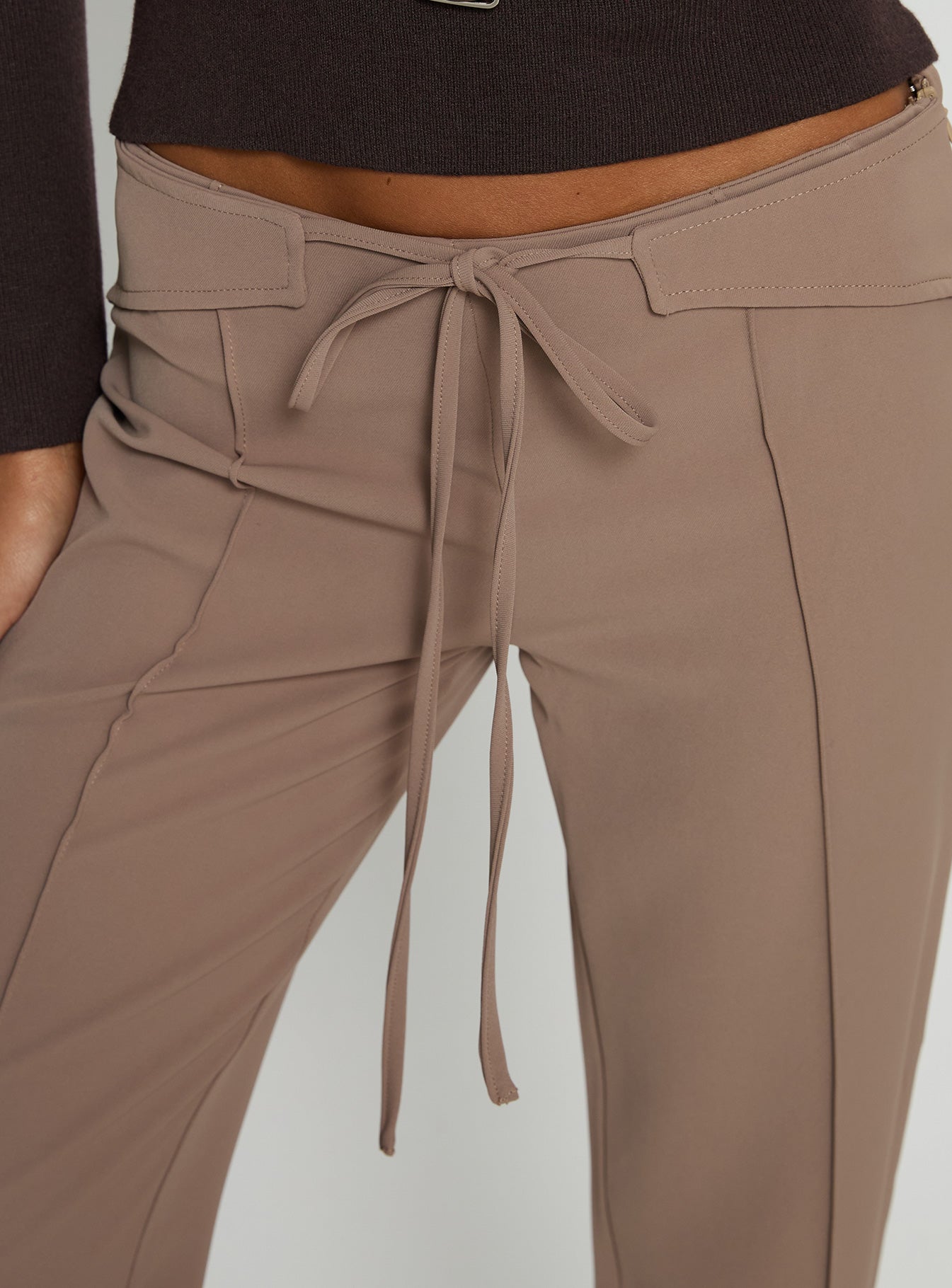 Narratives Wrap Tie Trouser Pant Taupe