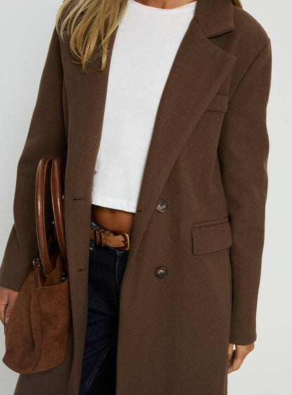 Lovergirl Longline Coat Brown