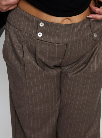 Briellea Thick Waistband Pant Pinstripe Curve