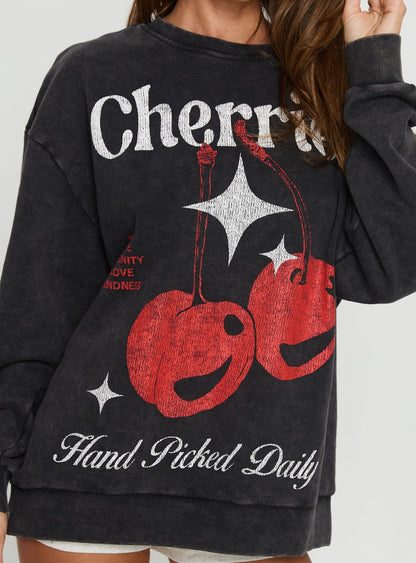 Hand Picked Graphic Jumper Black