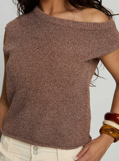 Ashfield Off Shoulder Top Brown