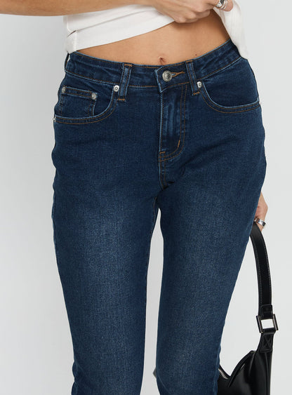 Illyssa Mid Rise Skinny Jeans Mid Blue Wash