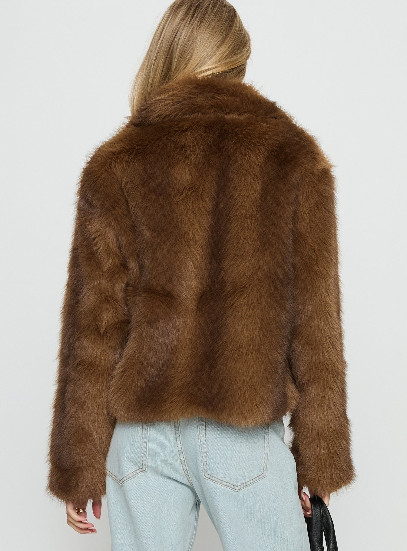 Dawnn Faux Fur Jacket Brown