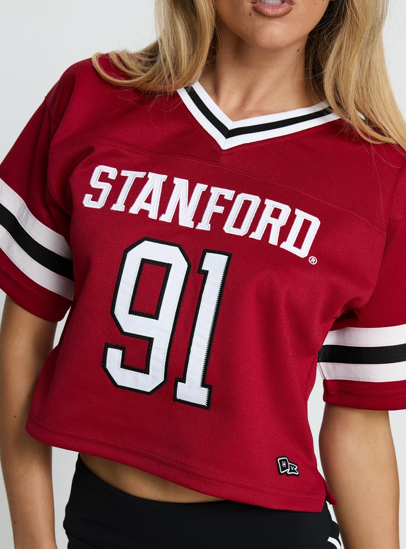 Stanford Cropped Football Jersey Tee Red