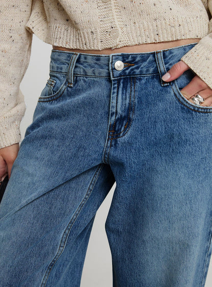 Sabryna Low Rise Straight Leg Jeans Blue