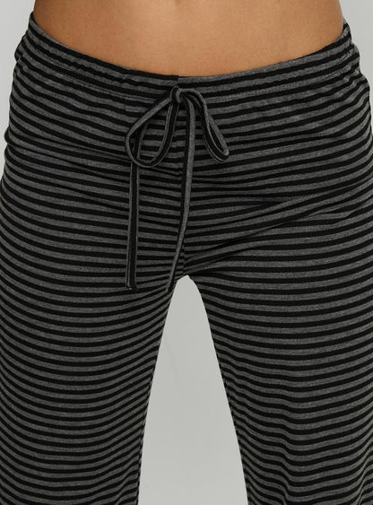 Alfreda Jersey Pants Grey / Black Stripe