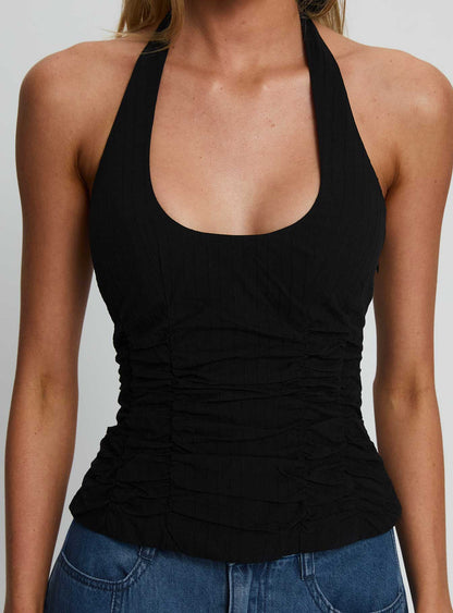 Nataliya Halter Top Black