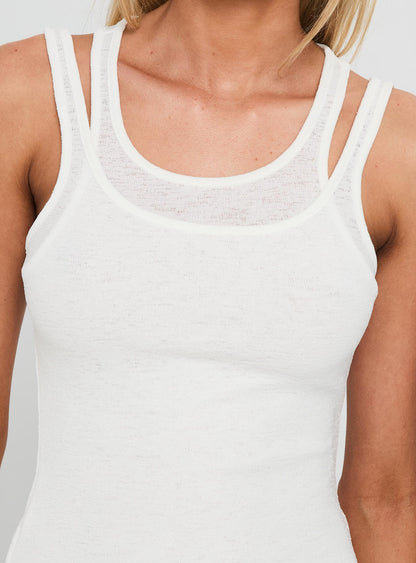 Ceyla Layered Tank Top White