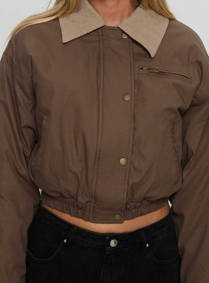 Fateful Collared Jacket Brown