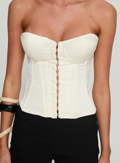 Afelia Strapless Corset Top Cream