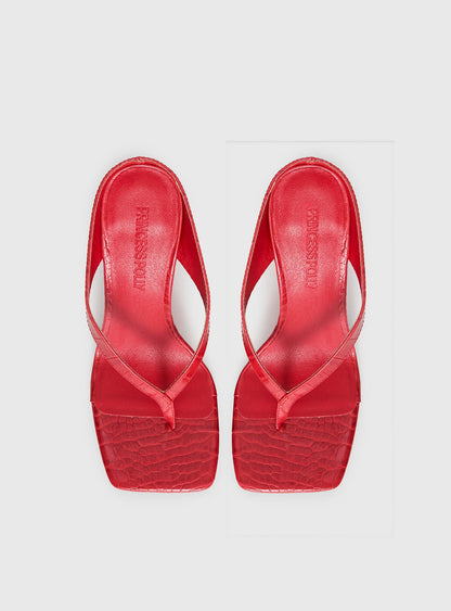 Nylah Wedge Heels Red Croc