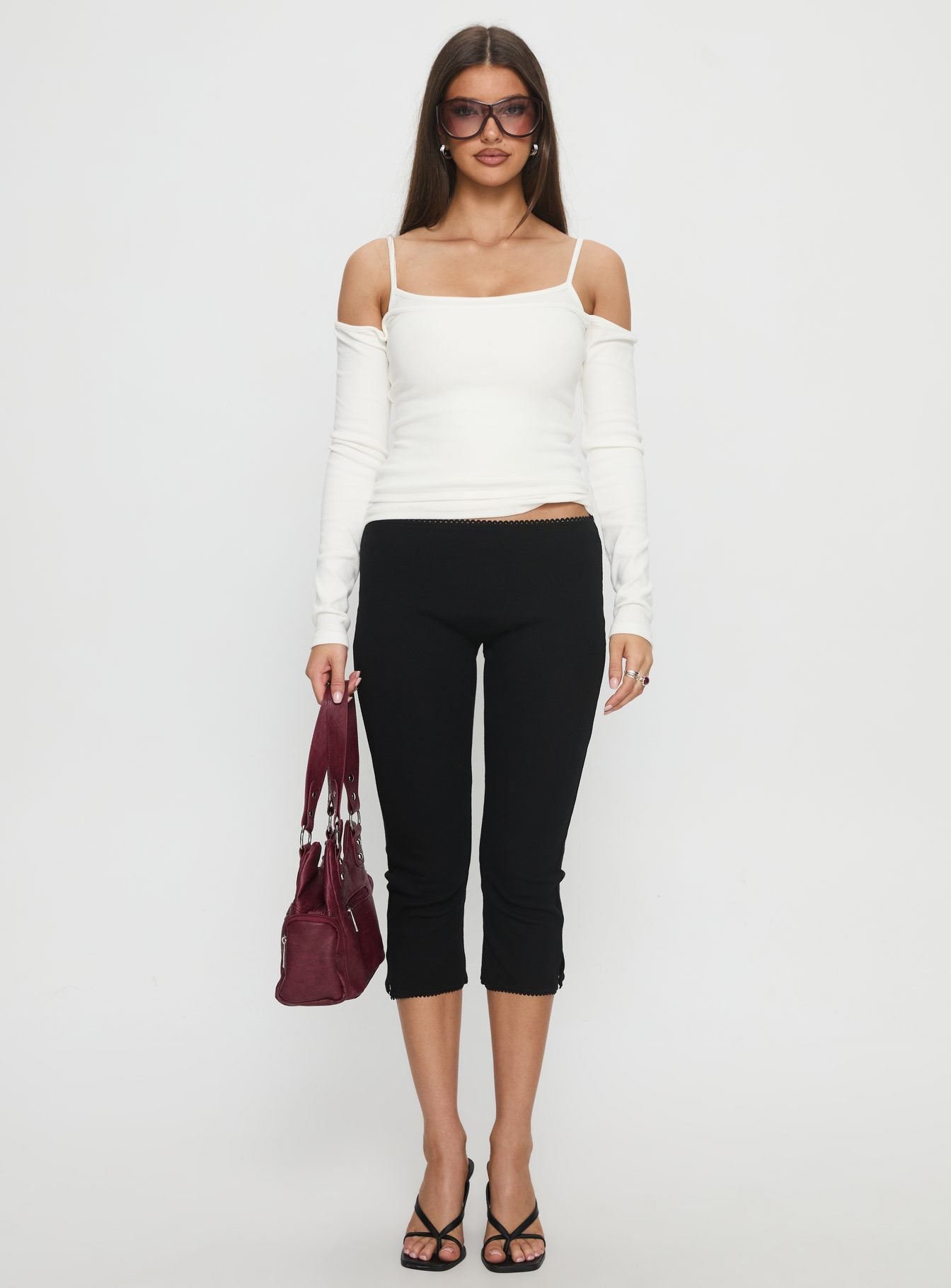 Baseline Rib Capri Pants Black