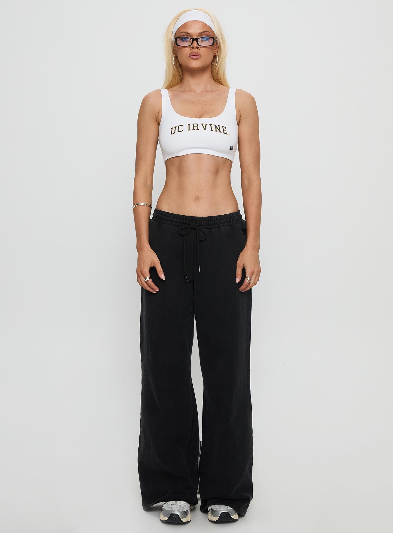 UC Irvine Scoop Neck Crop Top White