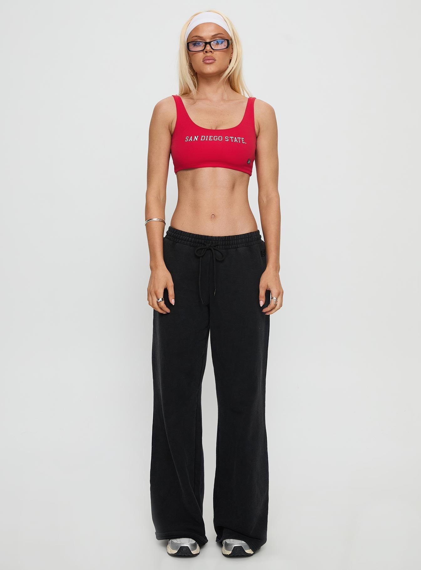 SDSU Scoop Neck Crop Top Red