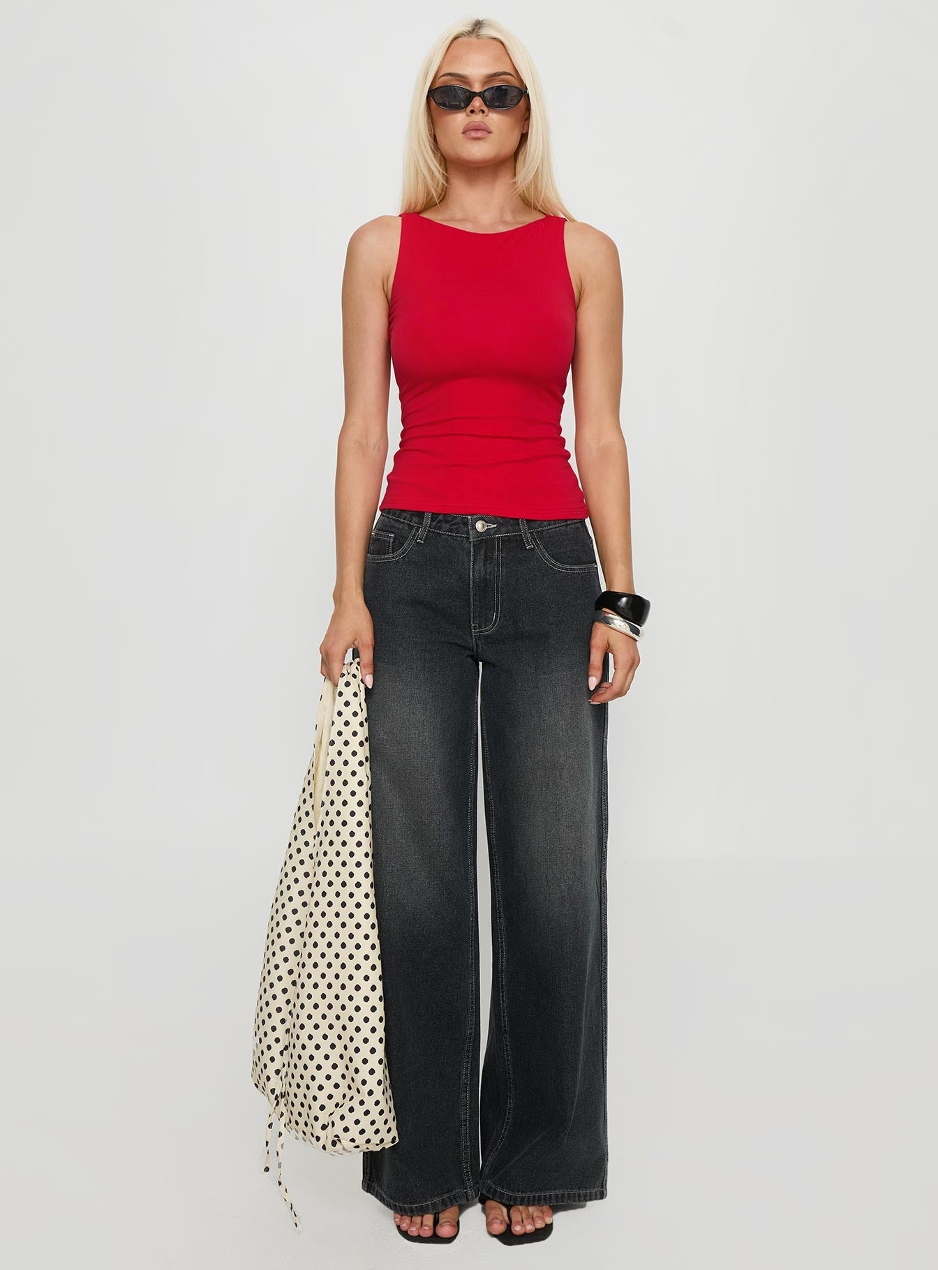 Lose Your Number High Neck Top Red