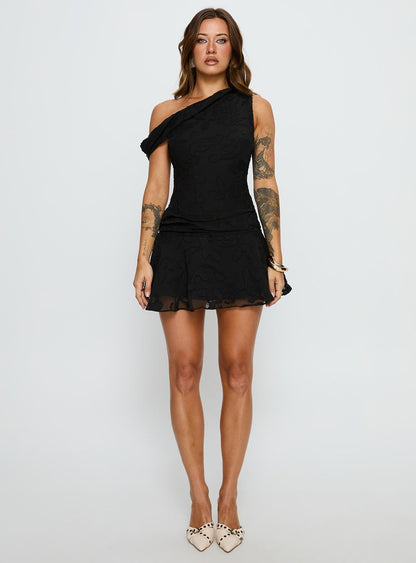 Emiline Off Shoulder Playsuit Black