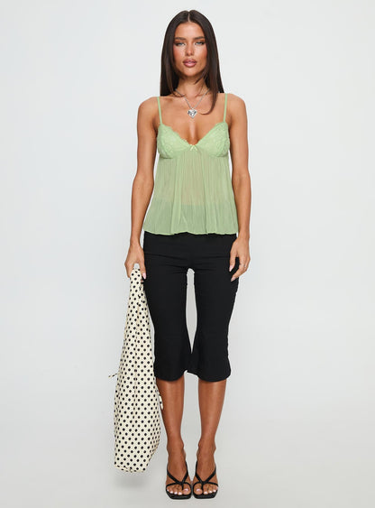 Zami Pleat Top Green