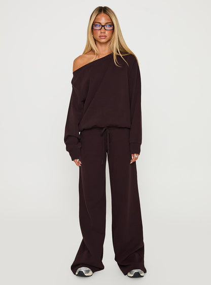 Wellness Off The Shoulder Jumper Brown