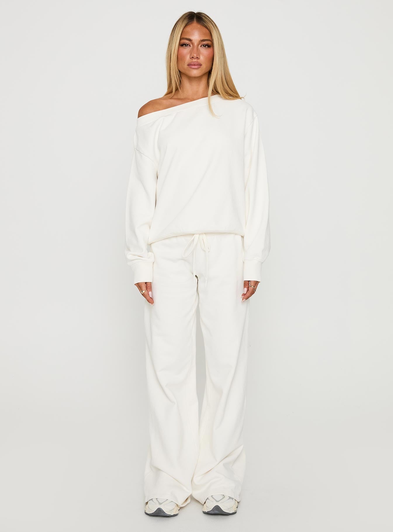 Dodie Wide Leg Pants Washed White