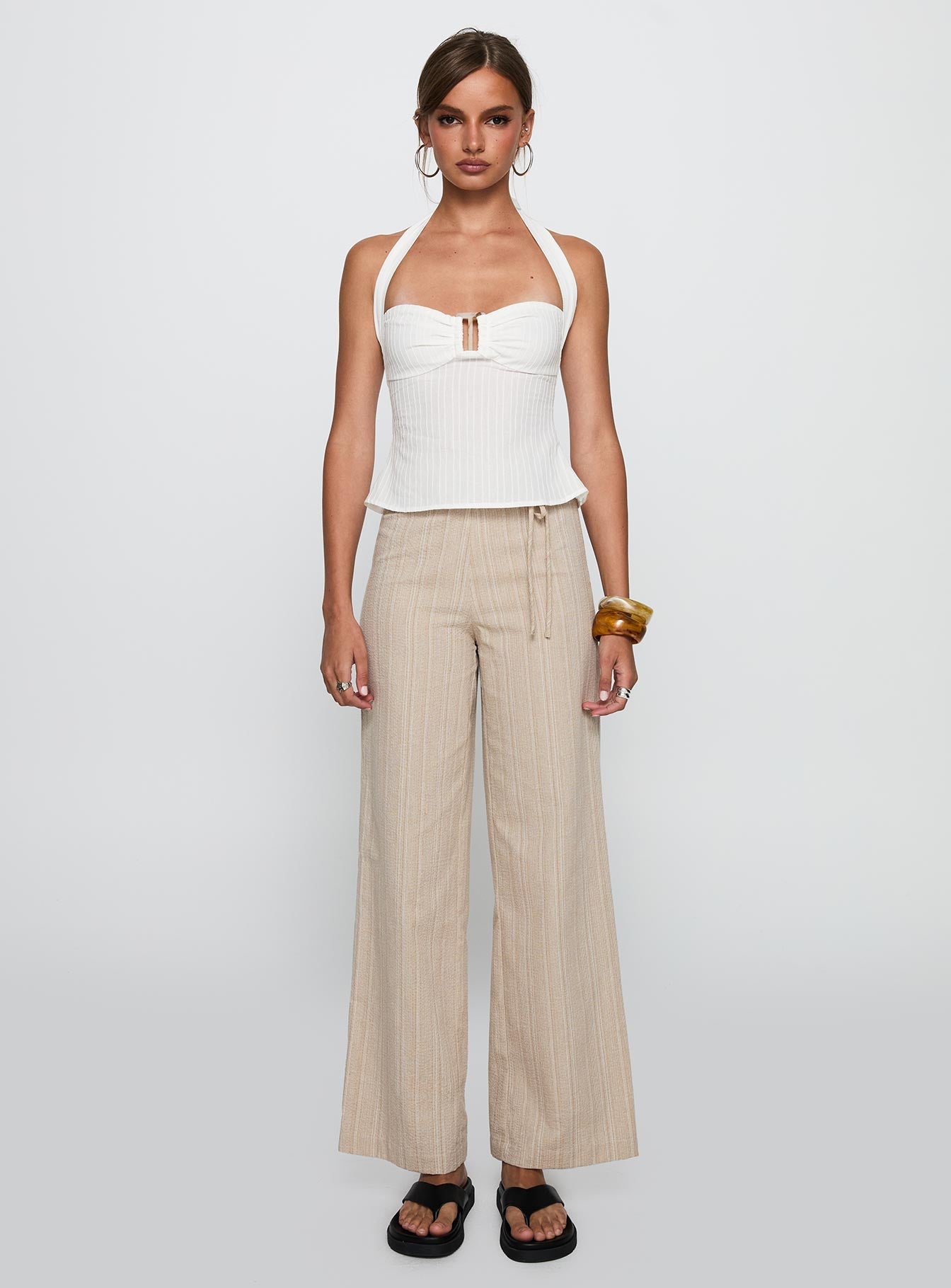 Isabetta Halter Top White Petite