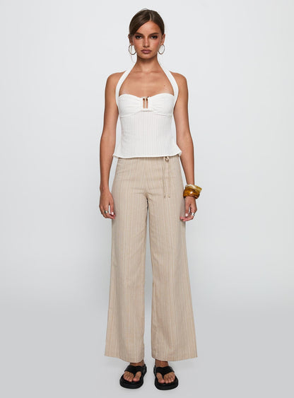 Isabetta Halter Top White Petite