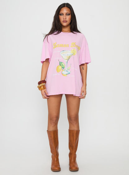 Lemon Drop Oversized Top Pink