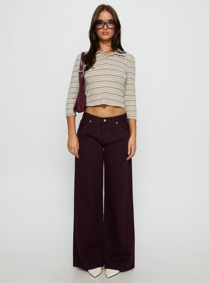 Supercut Low Rise Baggy Pleat Jeans Currant