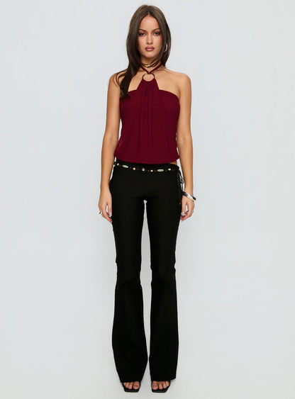 Krislynn Button Belt Pants Black