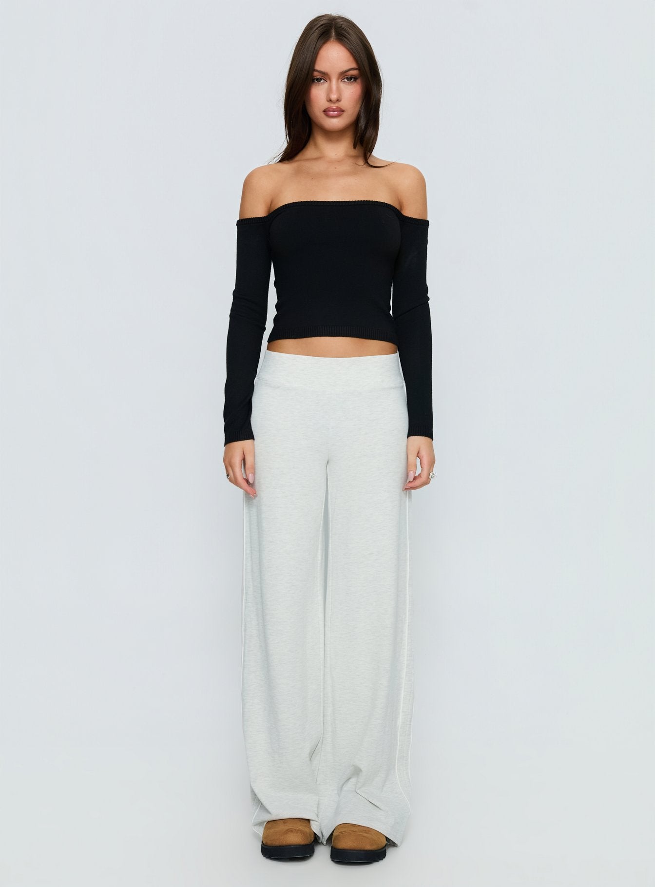 Ascenda Straight Leg Track Pant Grey Marle