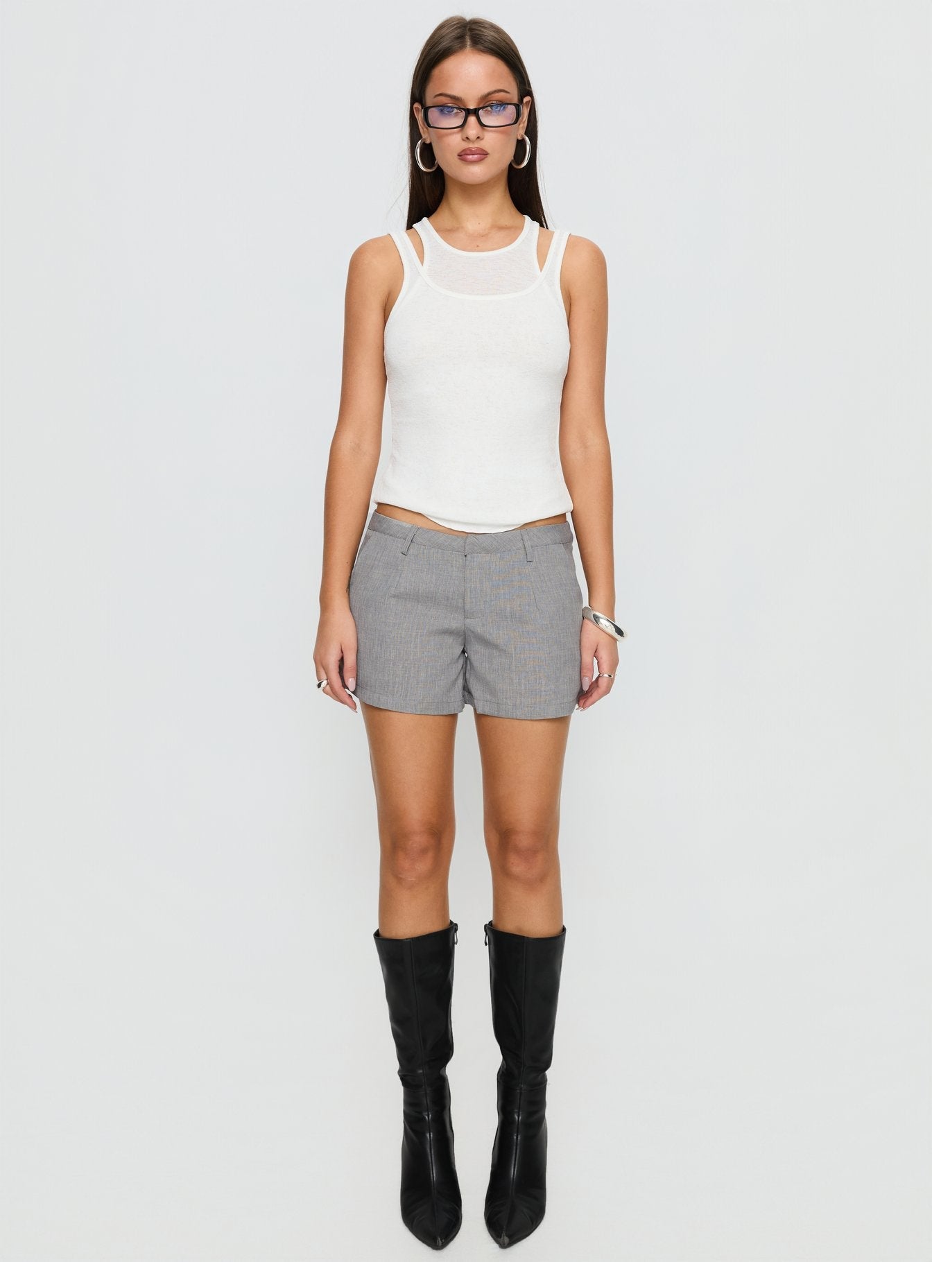 Antonina Tailored Micro Short Grey