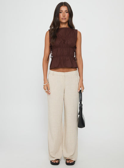 Endless Summers Tie Side Top Chocolate