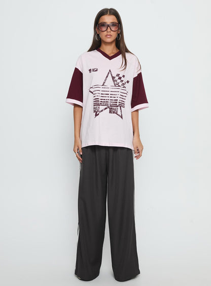 Nachell Short Sleeve Moto Top Pink