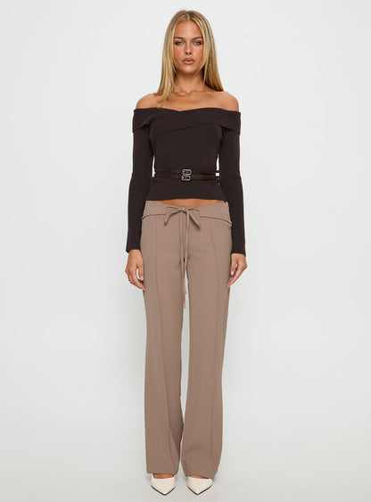 Narratives Wrap Tie Trouser Pant Taupe