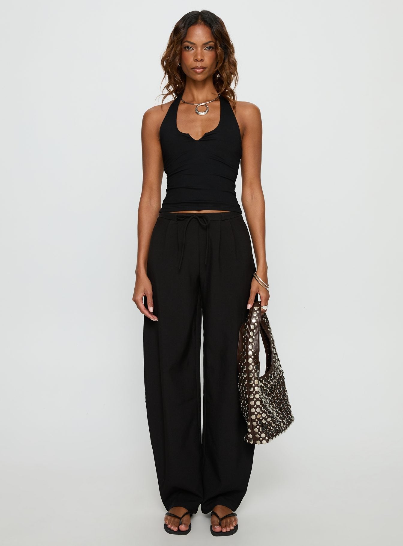 Triffid Barrel Leg Pants Black