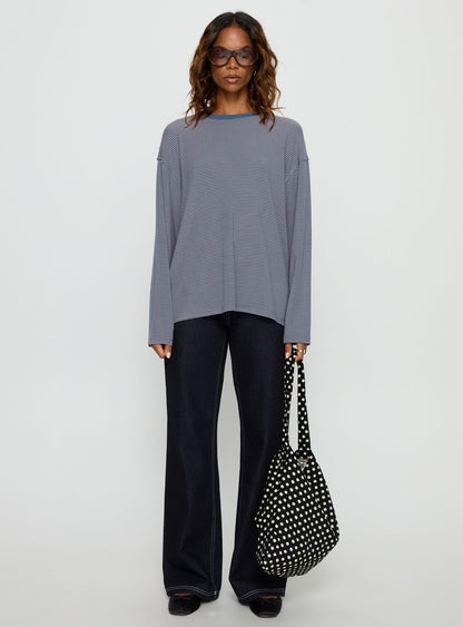 Avriana Long Sleeve Top Blue Stripe